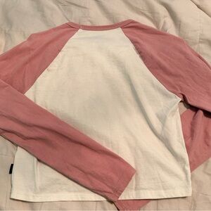 Vans Pink and White Long Sleeve Tee